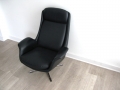 1960s Danish leather swivel armchair