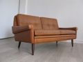 1960s tan leather Skipper sofa