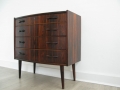 1960s bow-fronted rosewood chest of drawers